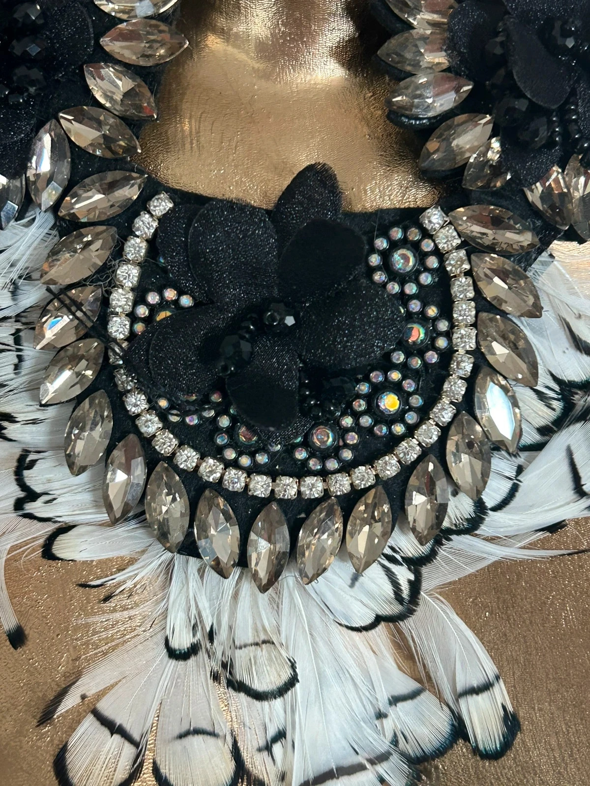 Viejo collar de plastrón y plumas – photo 3
